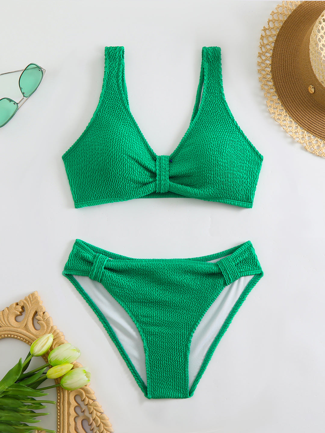 Ladies Bikini Set with sophisticated knot detail and high-cut briefs Mune Fashion