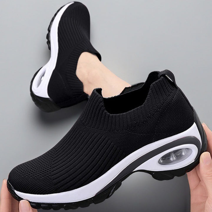 Women's Knit Sneaker Socks with Air Cushion Wedge Sole Mune Fashion