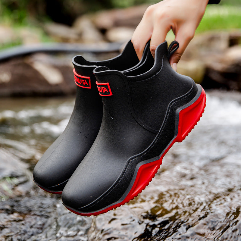 Women's waterproof short boots with foldable collar Mune Fashion