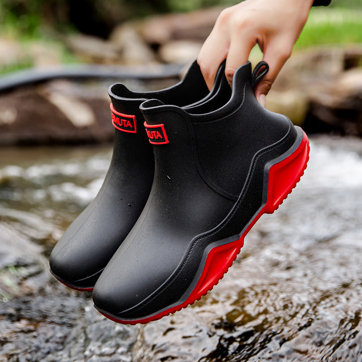 Women's waterproof short boots with foldable collar Mune Fashion