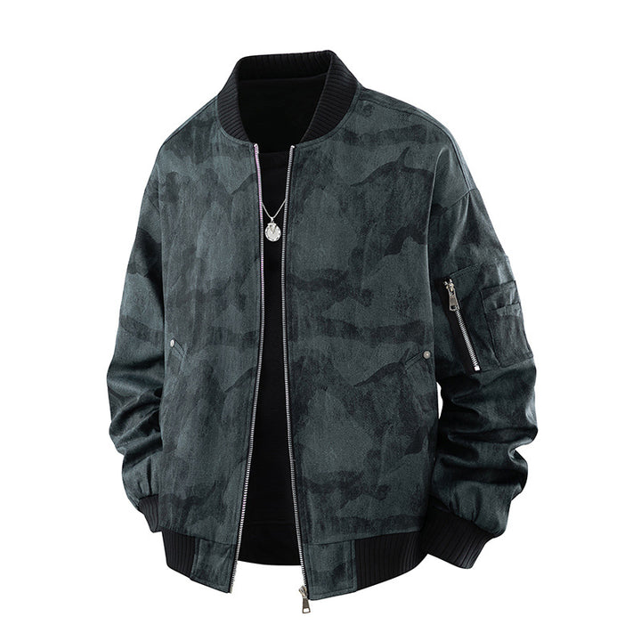 Men's Stylish Bomber Jacket with High Collar