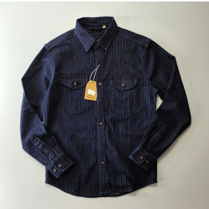 Men's Checkered Denim Shirt Jacket Mune Fashion