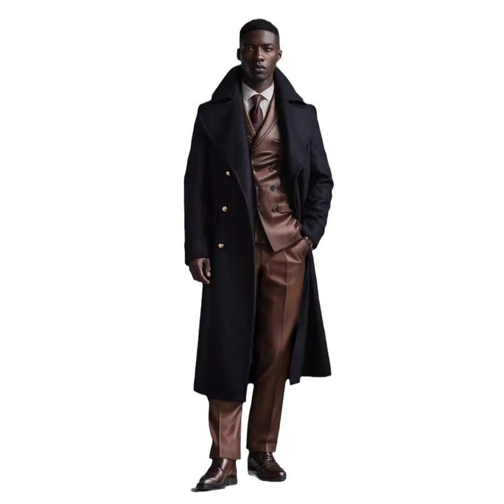Men's Luxury Winter Coat with Double Button Placket Mune