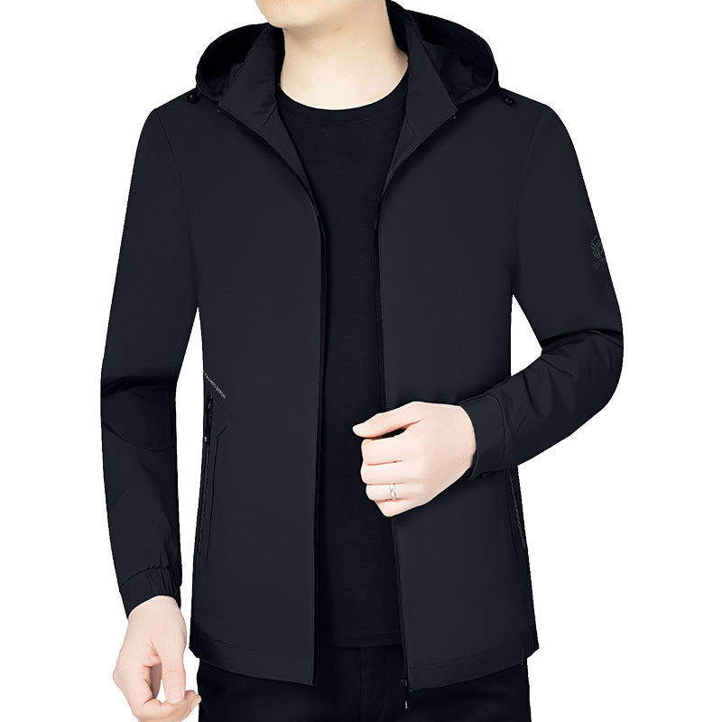 Men's lightweight hooded jacket in urban travel style with three-quarter sleeves Mune Fashion