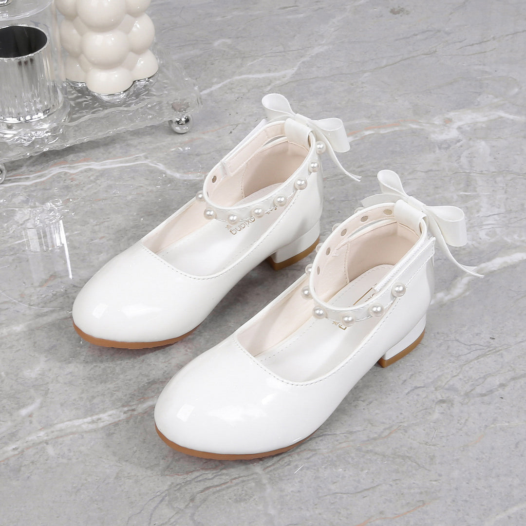 Girl ballerinas with pearl and bow decoration Mune Fashion