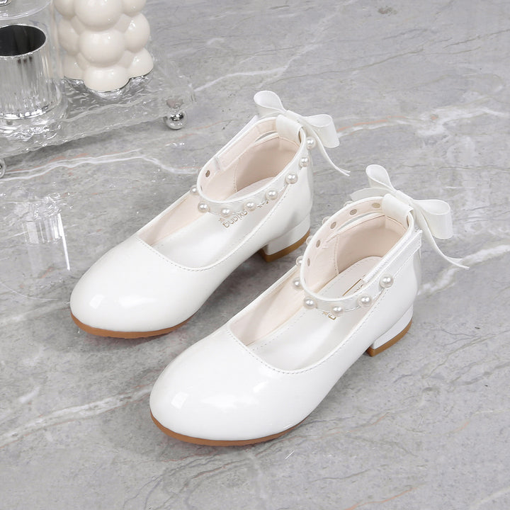Girl ballerinas with pearl and bow decoration Mune Fashion