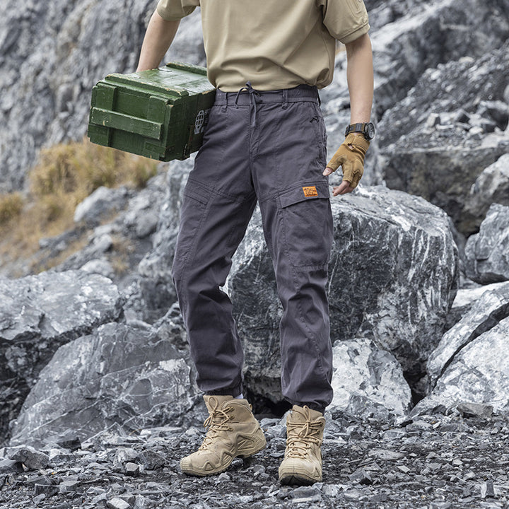 Herren Abenteuer‑Cargojogger aus Ripstop‑Baumwollmix mit Elastischem Bund, Knieeinsätzen und Multifachtaschen Mune Fashion