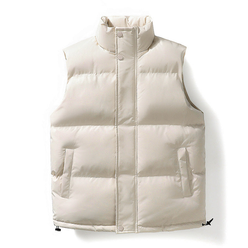 Unisex quilted vest with thermal insulation, high stand-up collar and adjustable hem Mune Fashion
