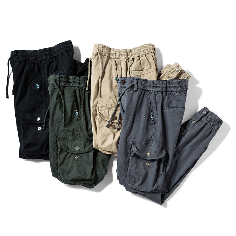 Herren Cargo-Joggerhose im Utility-Look mit elastischem Bund, Mehrfach-Taschen und gerippten Beinabschlüssen Mune Fashion