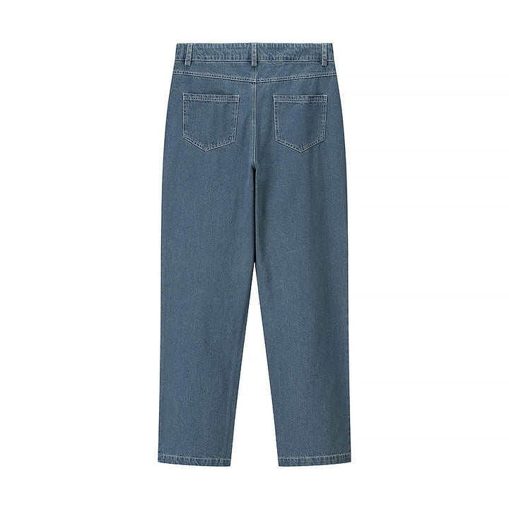 Women's straight jeans with diamond quilting, high waist and straight leg Mune Fashion