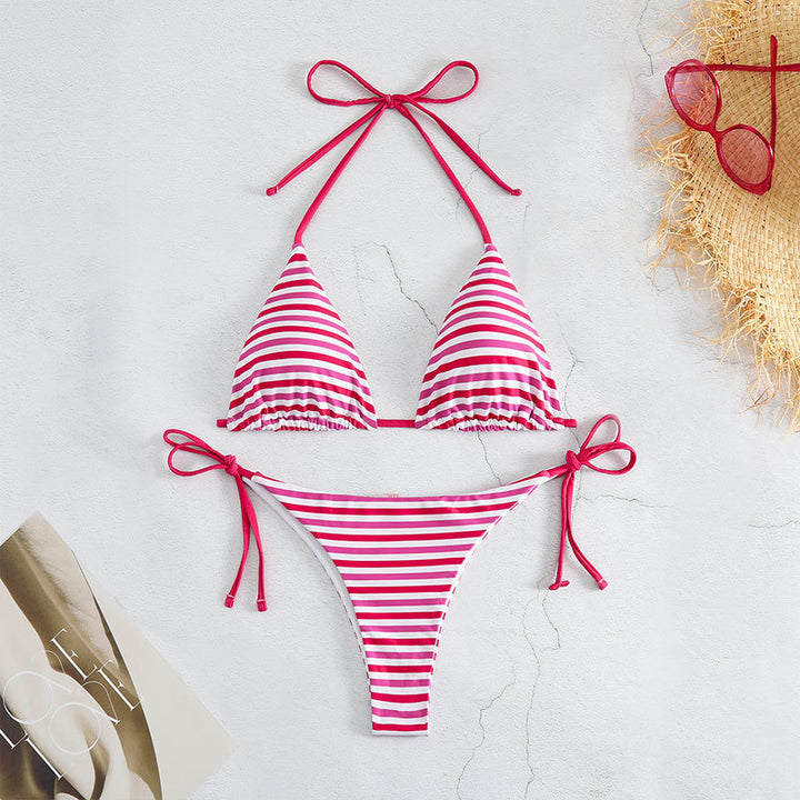 Women's triangle bikini set with adjustable tying straps Mune Fashion