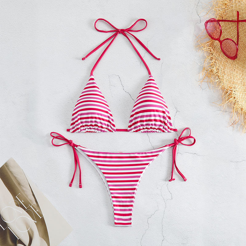 Women's triangle bikini set with adjustable tying straps Mune Fashion