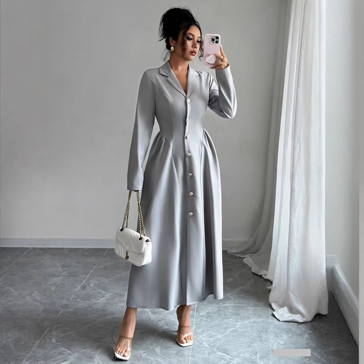 Women's Elegant Midi Dress in Blazer Style with Tailored Fit Mune Fashion