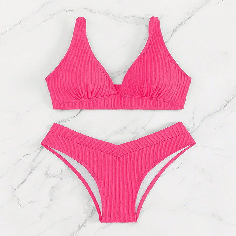 Women's triangle bikini set with high-cut bottom and structured top Mune Fashion