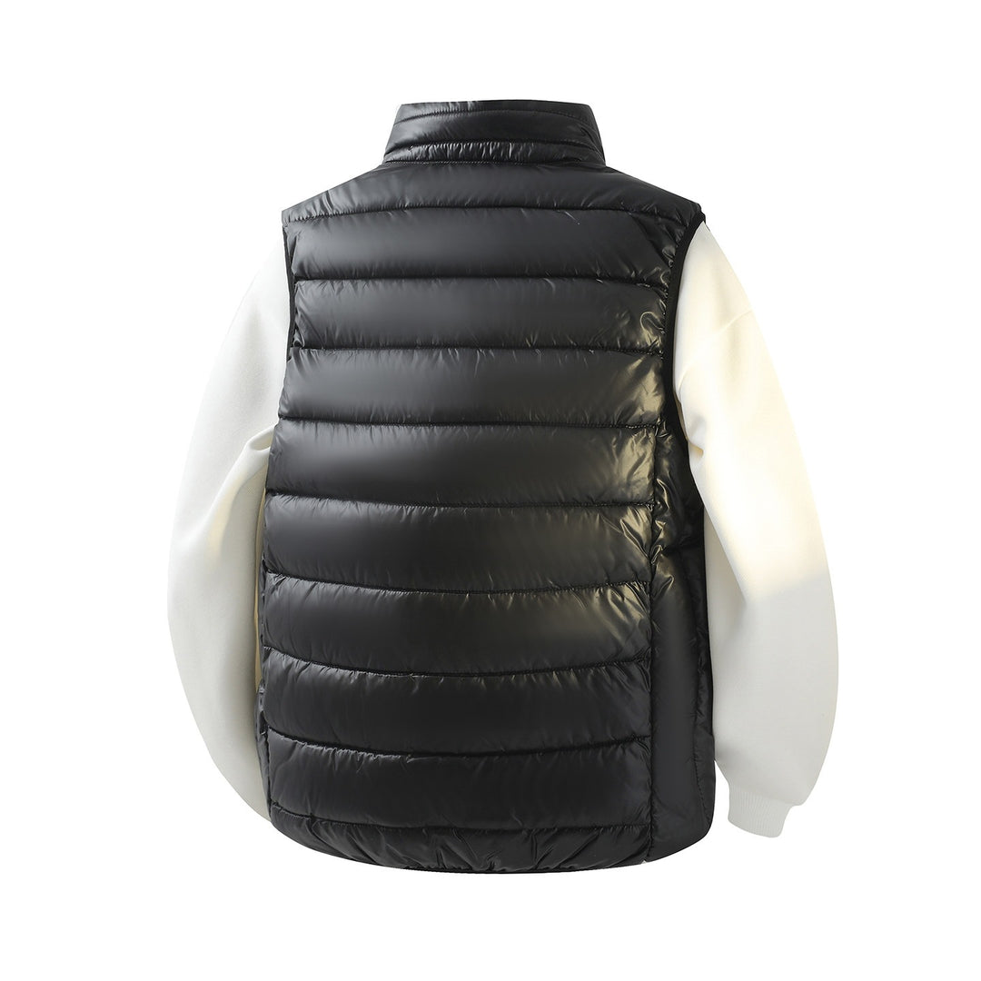 Men's quilted vest with high stand-up collar and shiny thermal filling Mune Fashion