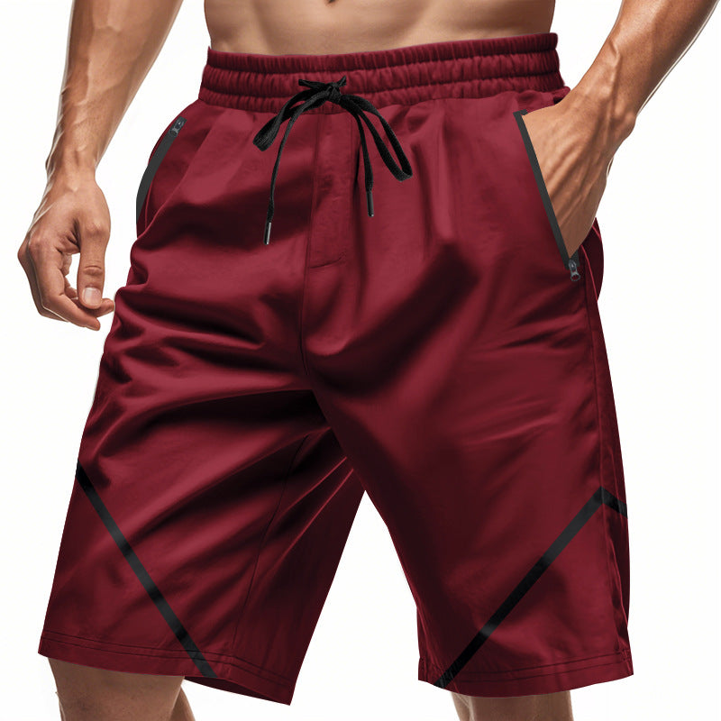 Men's breathable training shorts with zippered pockets and elastic drawstring waistband Mune Fashion