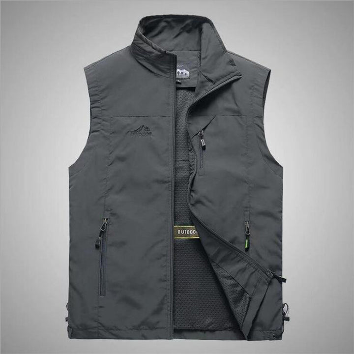 Men's Multifunctional Outdoor Vest with Windproof Cover, Mesh Lining and Zipper Pockets Mune Fashion