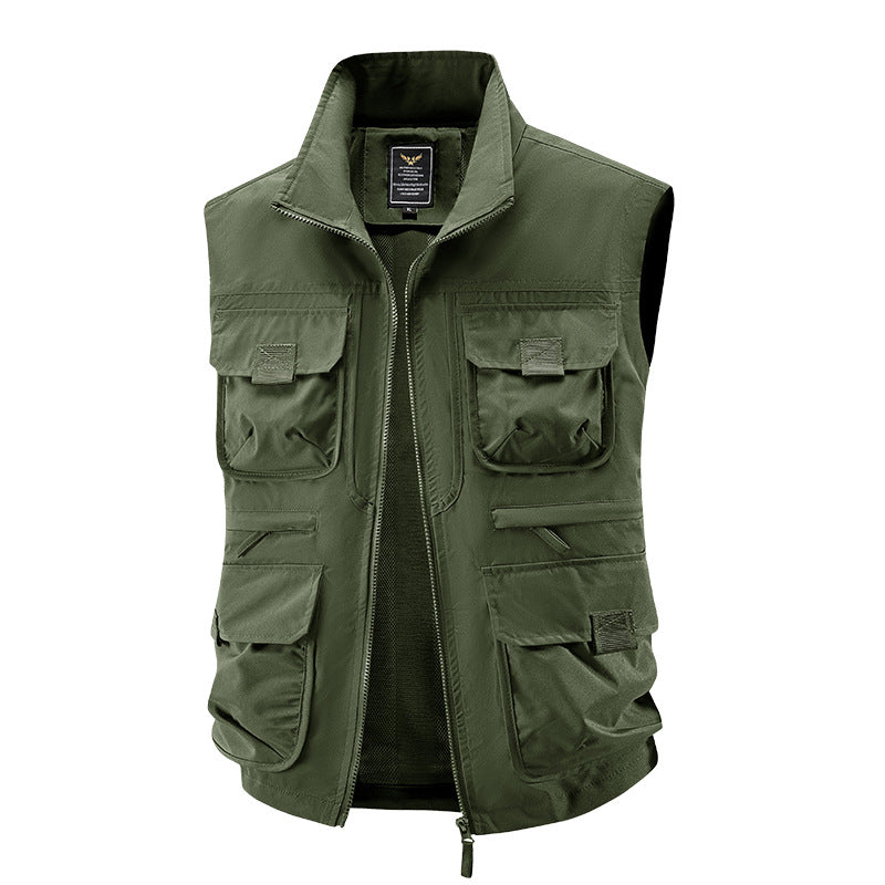 Men's tactical multifunctional vest with numerous multipurpose pockets, lightweight ripstop & mesh lining Mune Fashion