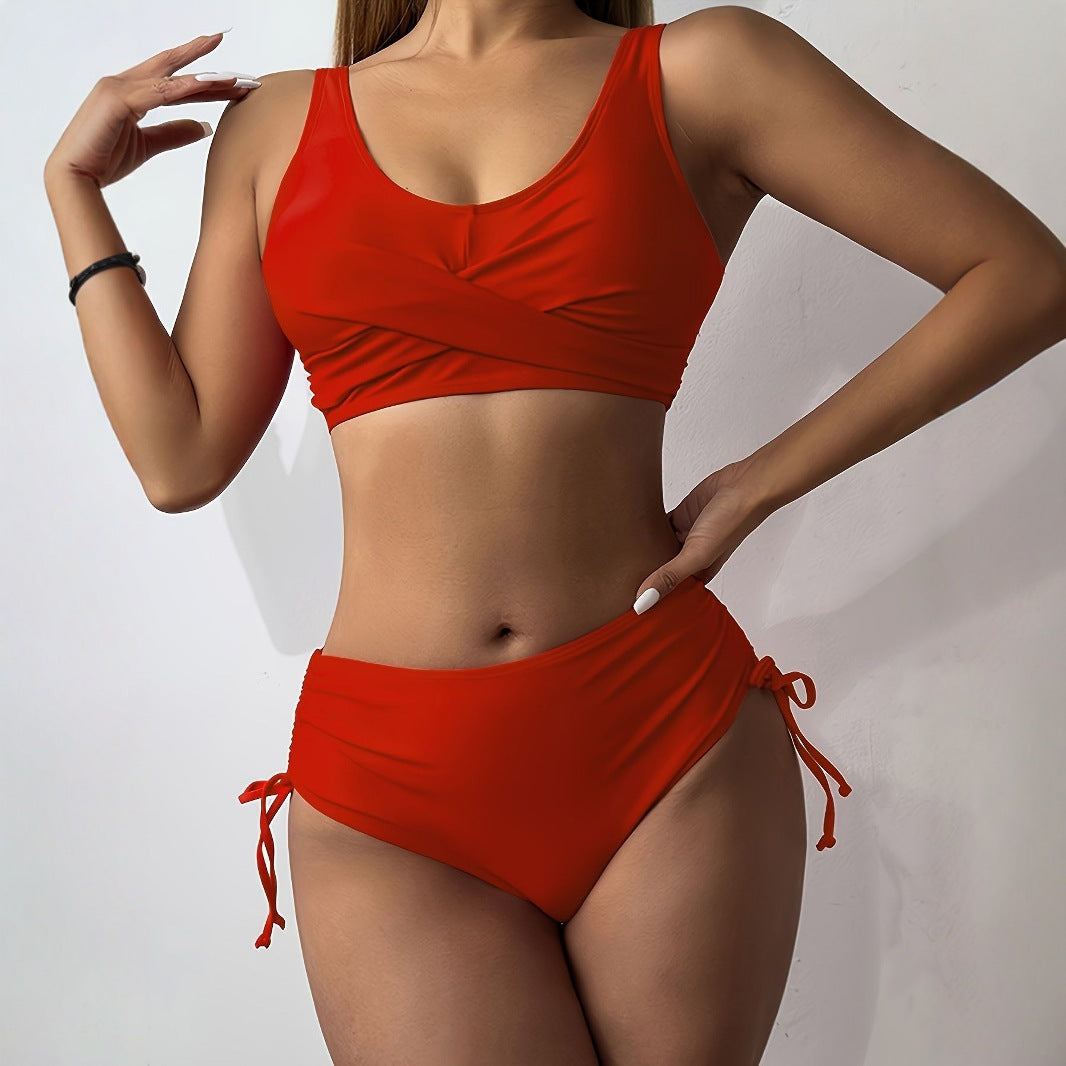 Women's Sporty Bikini Set with Wrap Design Mune Fashion