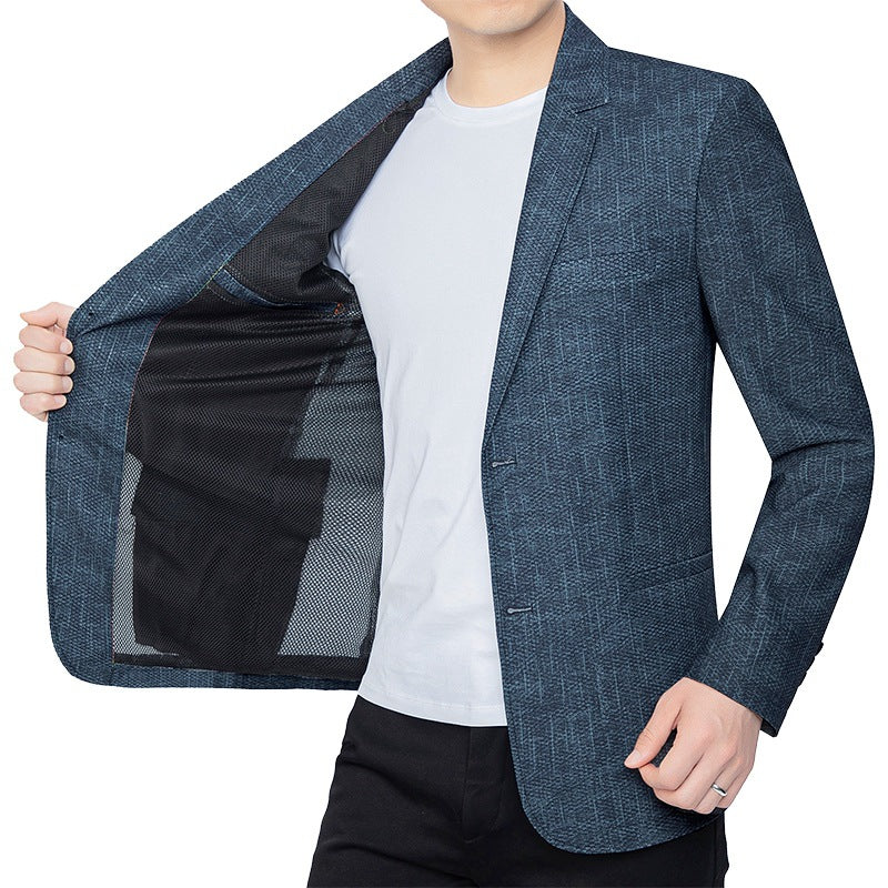 Men's Unstructured Slim-Fit Blazer with Light Stretch and Half Lining Mune Fashion