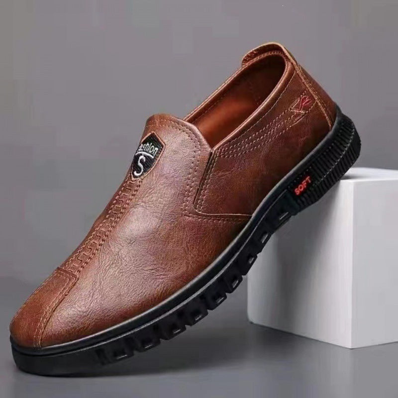 Men's Elegant and Comfortable Slip-On Leather Shoes Mune Fashion