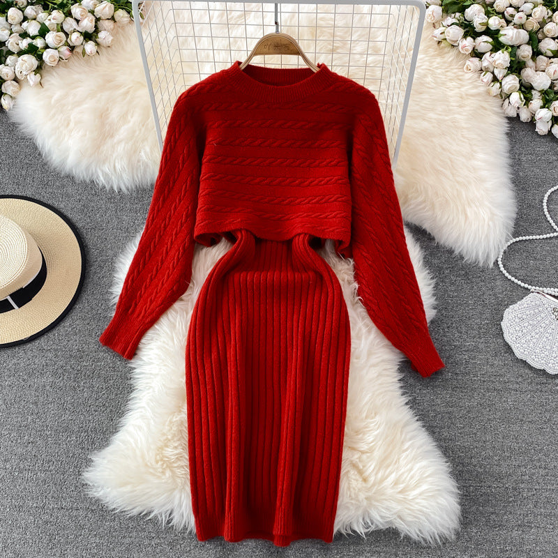Women's Knit Set with Ribbed Structure Mune Fashion