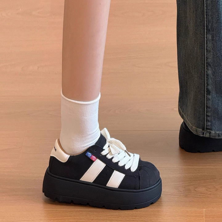 Women High Quality Casual Sneakers with Thick Platform Sole and Breathable Mesh Surface Mune Fashion