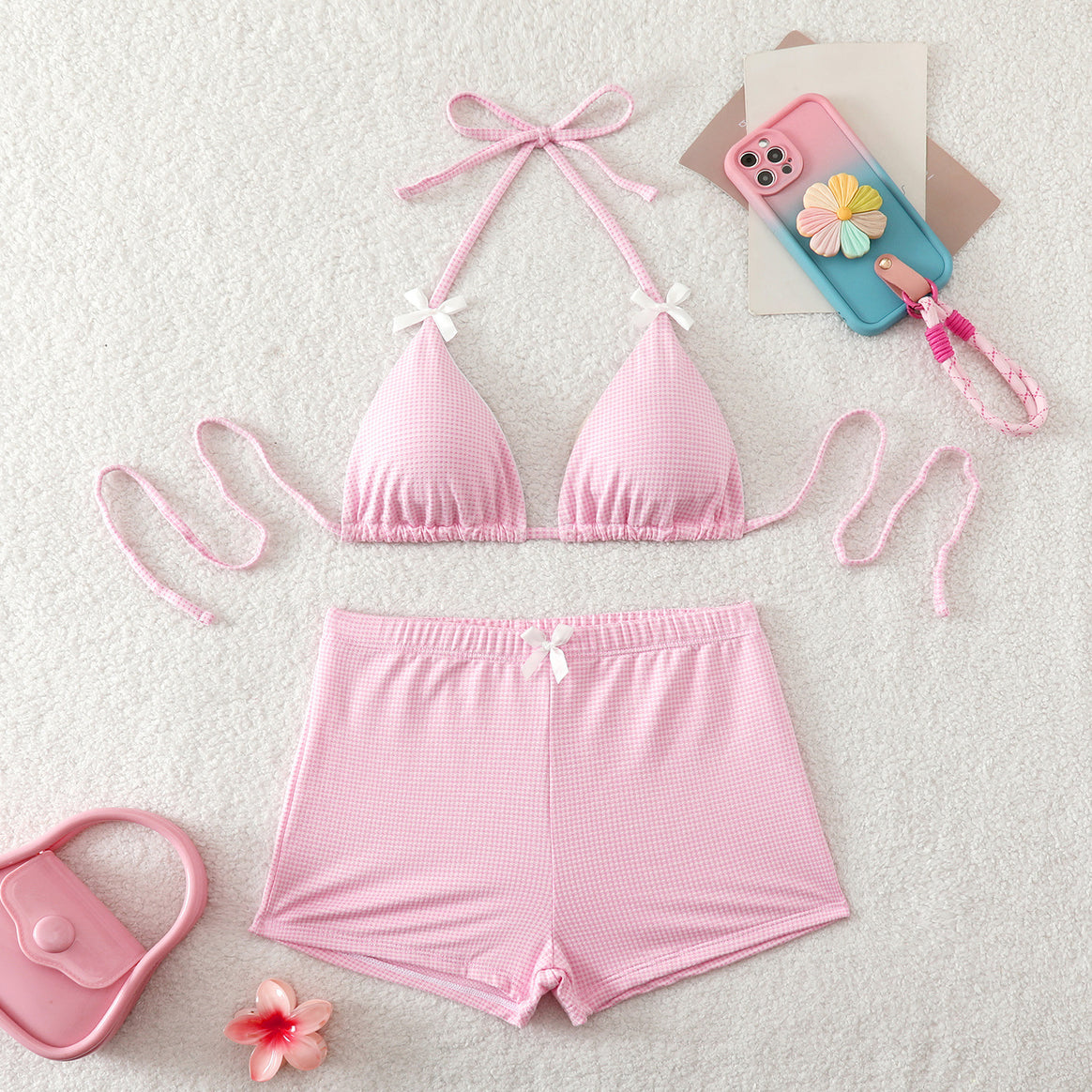 Women's bikini set with adjustable straps and floral skirt Mune Fashion
