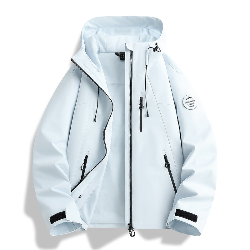Women Lightweight Waterproof Hooded Jacket with Teddy Charm and Concealed Zipper Pockets Mune Fashion