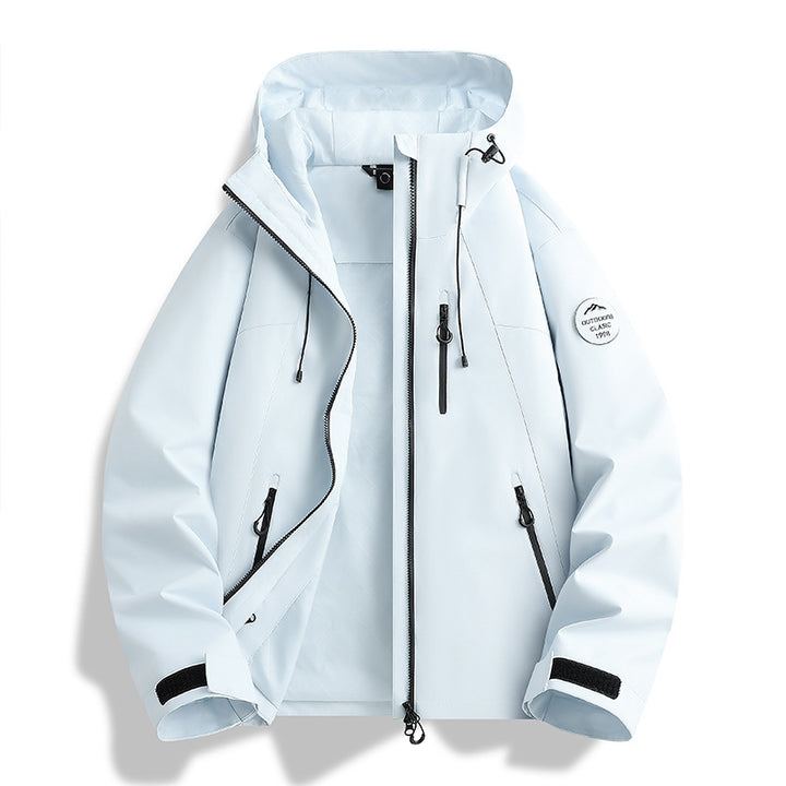 Women Lightweight Waterproof Hooded Jacket with Teddy Charm and Concealed Zipper Pockets Mune Fashion