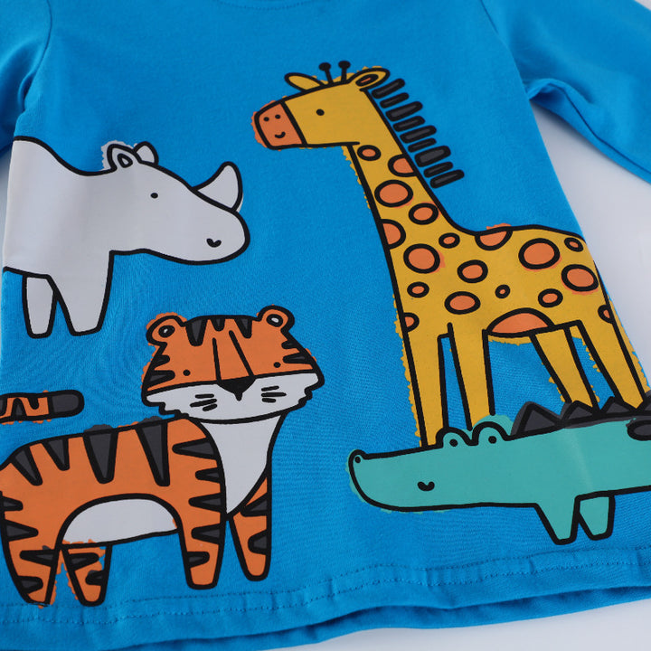 Children's Long Sleeve Shirt with Colorful Animal Design Mune Fashion