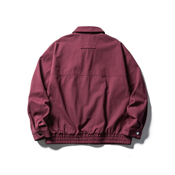 Men's Boxy Workwear Jacket with Full-Length Zipper, Flap Pockets and Elastic Waistband Mune Fashion