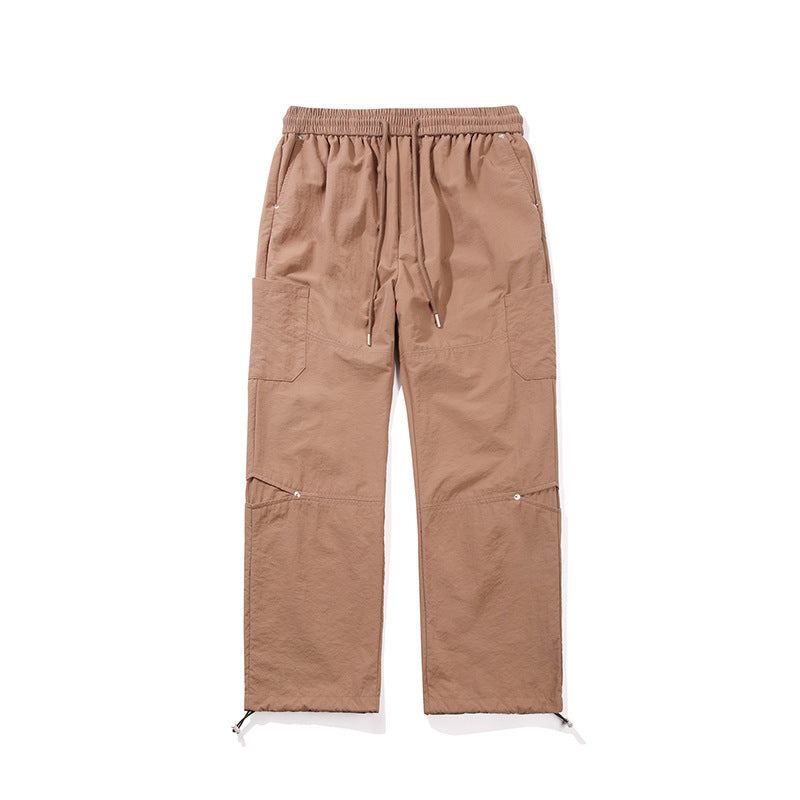 Men's Lightweight Ripstop Cargo Pants with Elastic Comfort Waistband, Knee Panels, and Adjustable Hem Mune Fashion