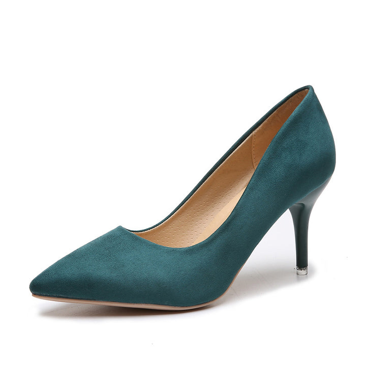 Ladies pointed court pumps with slim stiletto heel and padded comfort insole Mune Fashion