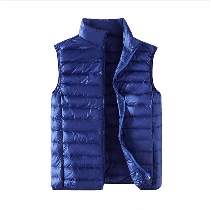 Men's nan ultra-light quilted puffer vest with stand-up collar and full-length zipper Mune Fashion