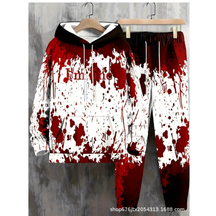 Women's Creative Hoodie with Blood Red Print Mune Fashion