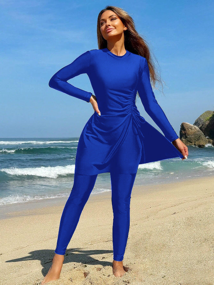 Women's Sporty Beach Outfit with Bodycon Dress and Long Leggings Mune Fashion