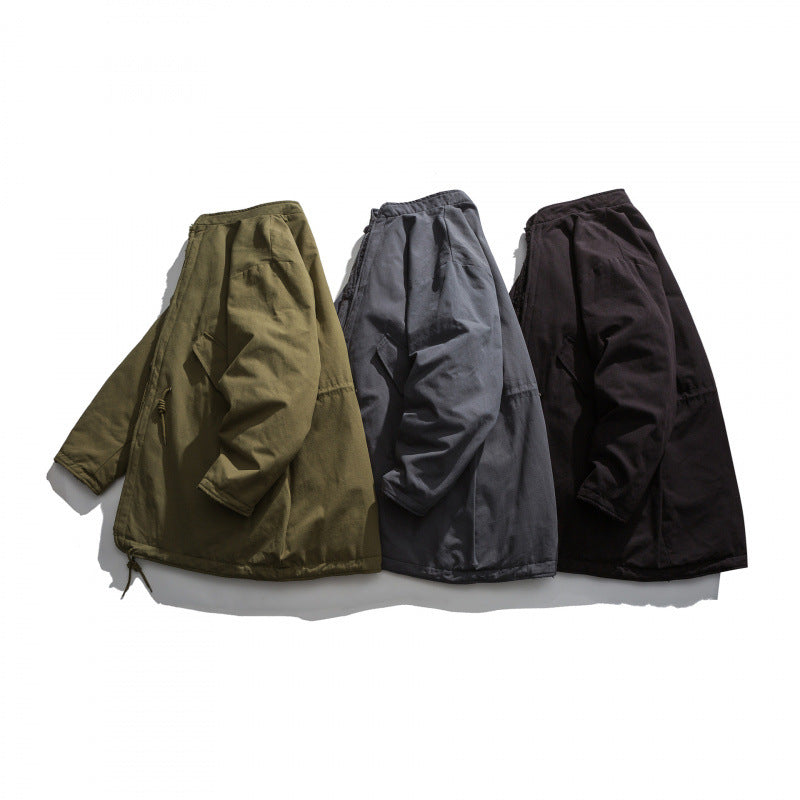 Men's Insulated Parka Jacket in Oversized Cut with Sherpa Lining and Drawstring Hem Mune Fashion