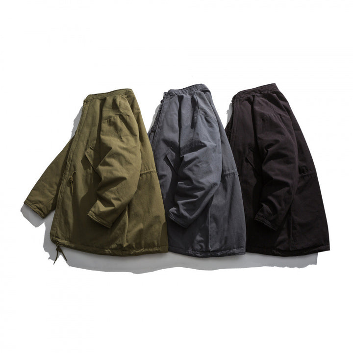 Men's Insulated Parka Jacket in Oversized Cut with Sherpa Lining and Drawstring Hem Mune Fashion