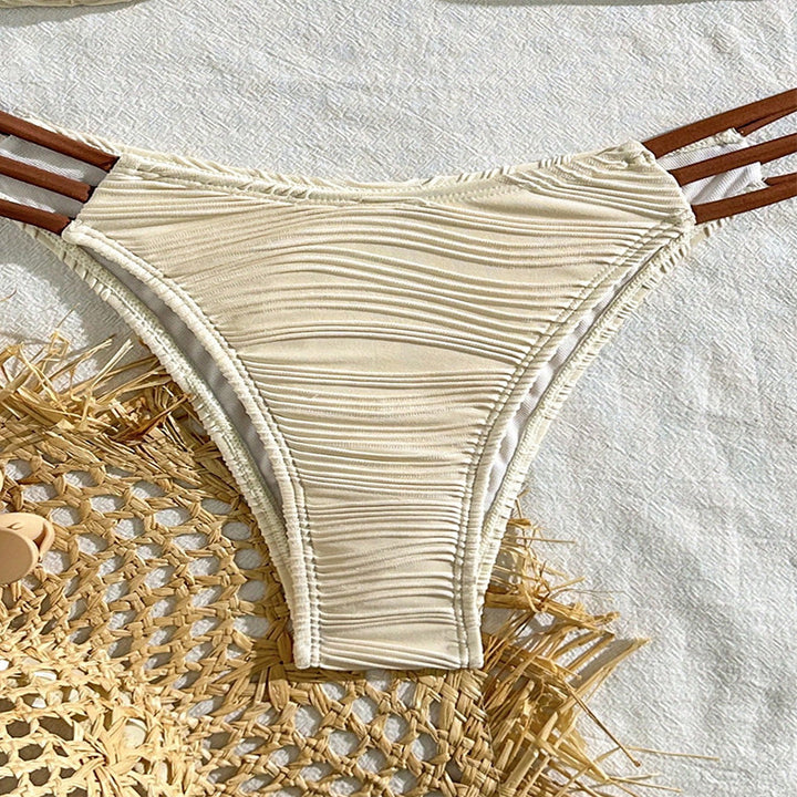 Ladies bandeau bikini with gathering and high leg cuts Mune Fashion
