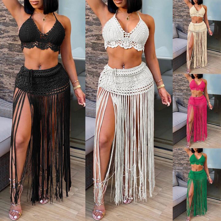 Women's crocheted beach outfit with frayed details Mune Fashion