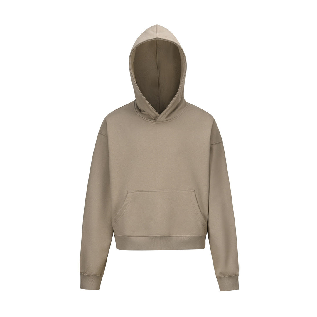 Women's cropped boxy hoodie with kangaroo pocket and ribbed comfort waistband Mune Fashion