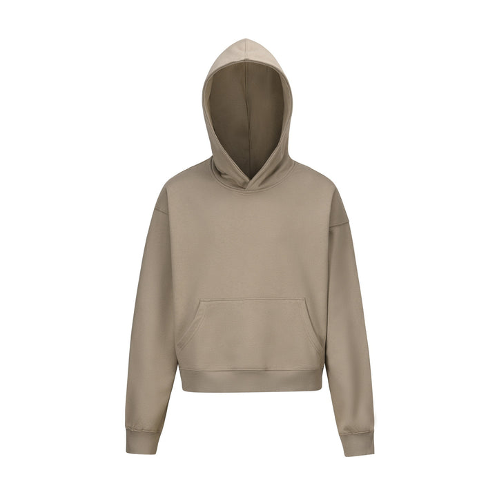 Women's cropped boxy hoodie with kangaroo pocket and ribbed comfort waistband Mune Fashion