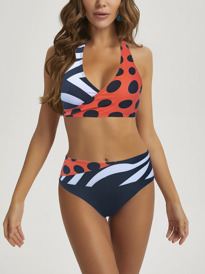 Women Halter Bikini with playful pattern Mune Fashion