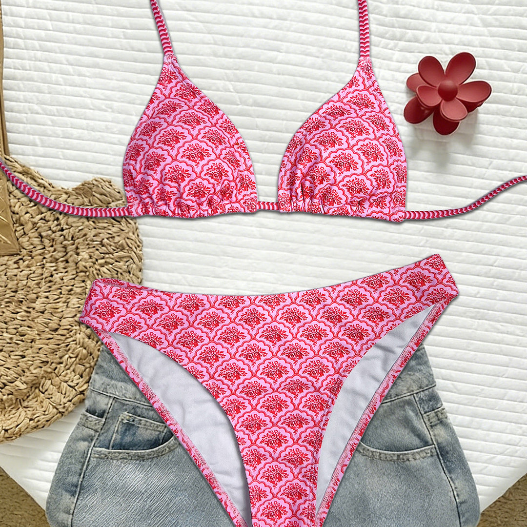 Women's triangle bikini with animal print and adjustable straps Mune Fashion