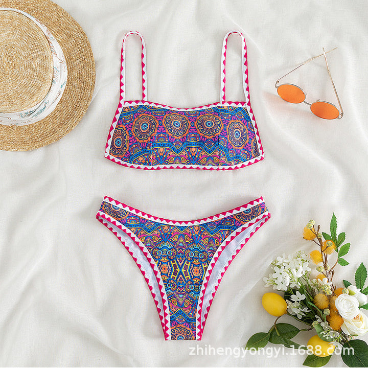 Women's bandeau bikini with trendy ethnic pattern Mune Fashion