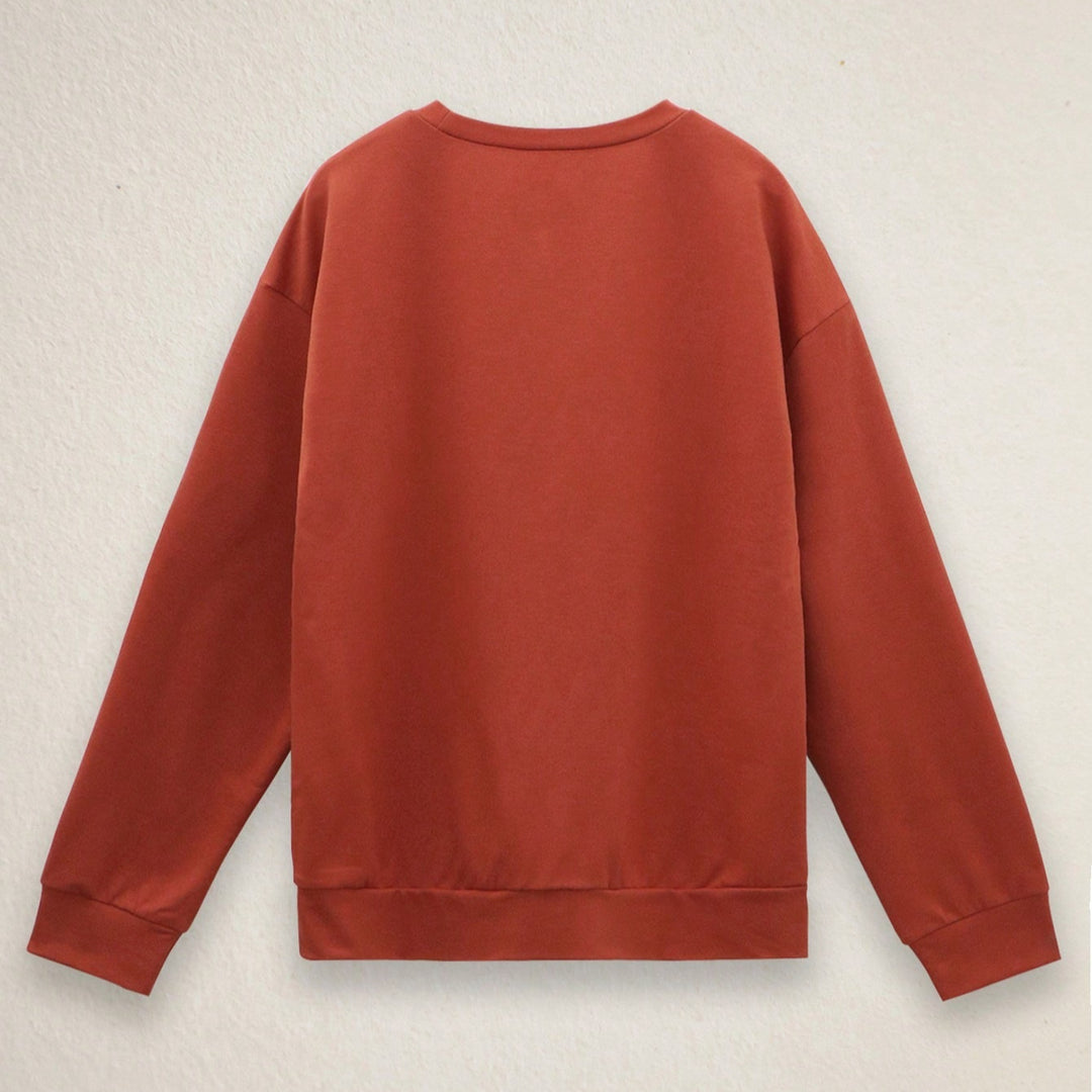 Women's Loose-Fit Cotton Sweatshirt with Vintage Witch Print Mune Fashion