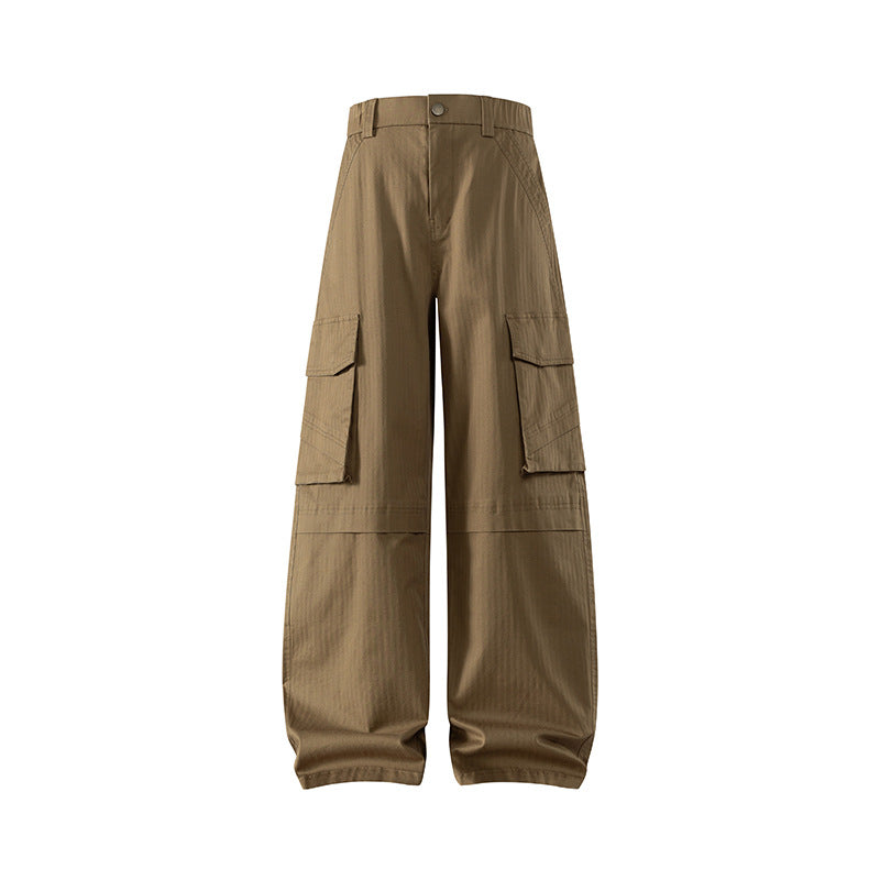 Damen weite Cargo-Hose mit hoher Taille und Multifunktions-Taschen Mune Fashion