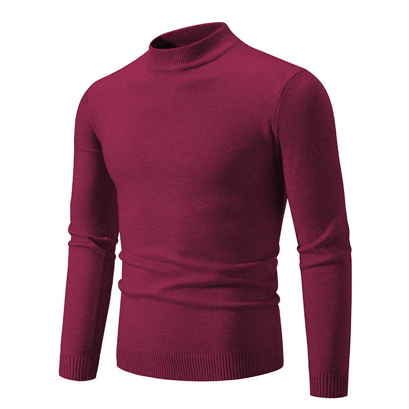 Men's tailored turtleneck sweater made of fine fine-knit fabric with ribbed collar Mune Fashion