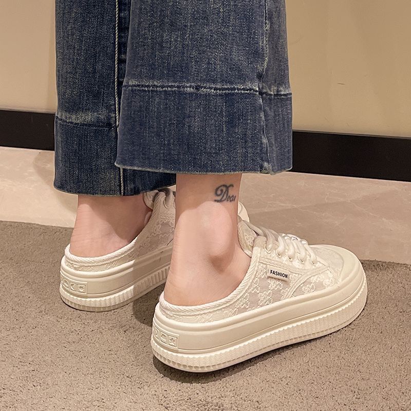 Women's Lace-Up Platform Sneakers with Decorative Details Mune Fashion